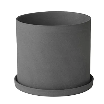 Image of Blomus Nona Herb Pot Size S, Soft Grey Tone, Elegant Home Accessory, Colour Pewter (65974)