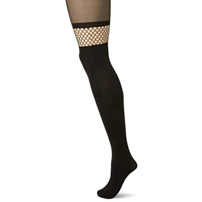 Image of HUDSON Women&#039;s Net Miracle Sh Tights, 85 DEN, Black (Black 0005), 42
