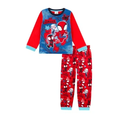 Image of Spidey &amp; His Amazing Friends Pyjamas Boys Long Pjs Set Spiderman For Official Merchandise 5 6 Years Red