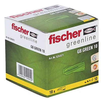 Image of fischer Aircrete Anchor GB Green 10, 18 Pieces, 524871