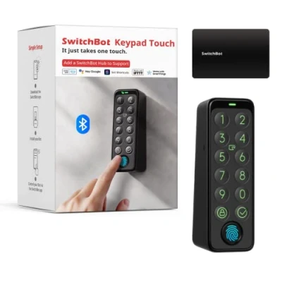 Image of SwitchBot Smart Keypad Touch for Lock, Fingerprint Keyless Home Entry, IP65 Waterproof, Supports Virtual Passwords Security