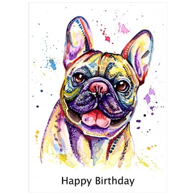 Image of French Bulldog Birthday Card, Bull Dog Gift