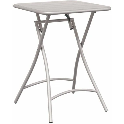 Image of vidaXL Folding Garden Table Beige 55x55x73 cm Steel