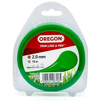 Image of Oregon String Trimmer Line, Replacement Nylon Strimmer Wire for Grass Trimmers &amp; Brushcutters, DIY Gardening, Universal Fit, All Purpose, Round Cord, 2mm x 15m Spool, Green (69 356 GR)
