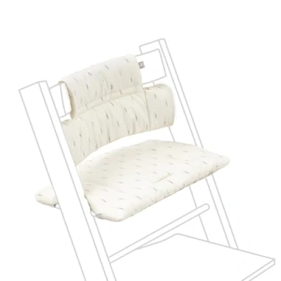 Image of Tripp Trapp Classic Cushion, Wheat Cream Pair with Chair &amp; High for Support and Comfort Machine Washable Fits All Chairs