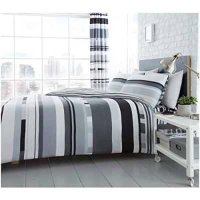 Image of GC GAVENO CAVAILIA Stripe Single Duvet Cover Set, Soft &amp; Cosy Reversible Bedding Sets, Printed Bed Covers, Mono