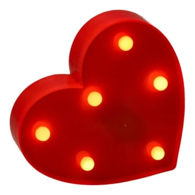 Image of JANDEI Luminous Letters, Decorative Numbers with LED Light Warm Tone 3000K, 22cm Height, Battery Operation. Ambient Night Lights for Home, Shop Windows, Celebrations. (Heart)