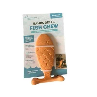 Image of Bamboodles Salmon Chew Toy for puppies and non aggressive chewers (M)