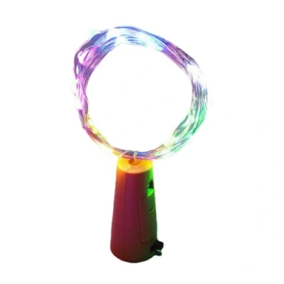 Image of anso 20pcs LEDs 2M Fairy String Lights Wine Bottle Copper Cork Wire Lamp Party Decor (Multicoloured)