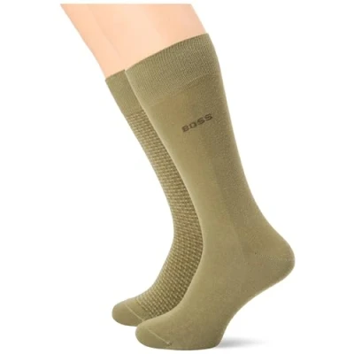 Image of BOSS Men&#039;s 2P RS Minipattern CC Regular Socks, Open Green357,