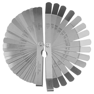 Image of OTOTEC 2PCS Feeler Gauge Set 32 Blades Dual Marked Metric and Imperial Gap Measuring Tool &amp; 16 Standard SAE Width Thickness