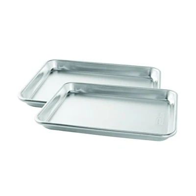 Image of Nordic Ware 45306AMZM Quarter Sheet, 2 Pack Bakers, Aluminium, Silver