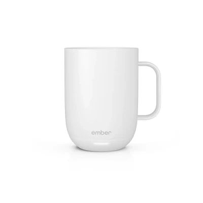 Image of Ember Temperature Control Smart Mug 2 414 ml App Controlled and Rechargeable Heated Coffee with Intelligent LED Display, 80 Min Battery Life Improved Design, White