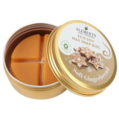 Image of Soft Gingerbread Christmas Soy Wax Snap Disc &amp; Tin Cracker Filler Mini Gift