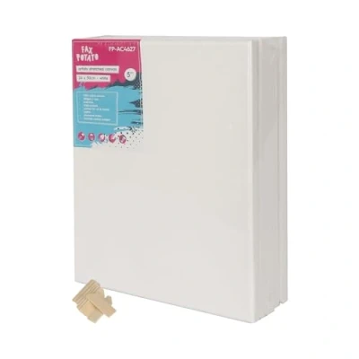 Image of Fax Potato 24cm x 30cm Framed Canvas 5X Small 1.5cm Pre Stretched Canvases with Wedges 100% Cotton Triple Primed Acid Free 280GSM Medium Grain Artist Board Blank for Painting, Acrylic, Oil