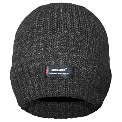 Image of ROCKJOCK R40 THERMAL INSULATING QUALITY RIBBED WINTER BEANIE HAT FOR MEN
