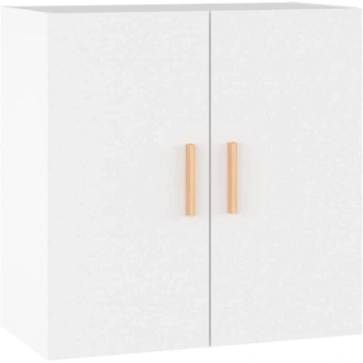 Image of vidaXL Wall Cabinet White 60x30x60 cm from Engineered Wood Scandinavian Style Floating with Doors, Ample Storage Space for Living Room, Bedroom