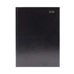 Image of 5 Star Desk Diary Day Per Page Appointment A5 Black 2026 KFA51ABK26