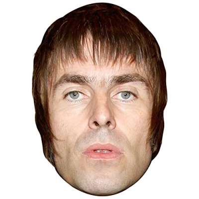 Image of FoxyPrinting Liam Gallagher Music Celebrity Cardboard Party Face Mask Fancy Dress