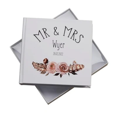 Image of Personalised Boho Style Mr &amp; Mrs Wedding Photo Album