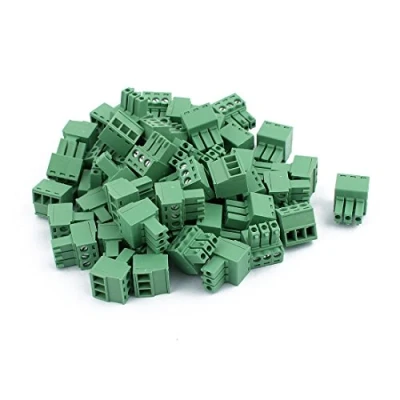 Image of sourcingmap 50Pcs 300V KF2EDGK 3.5mm Pitch 3 Pin PCB Screw Terminal Block Connector