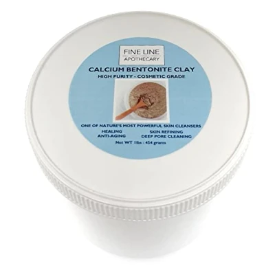 Image of Fine Line Apothecary Calcium Bentonite 100% Natural Cosmetic Grade Clay Powder. Deep Pore Skin Cleanser, Face Mask, Detox. 454g