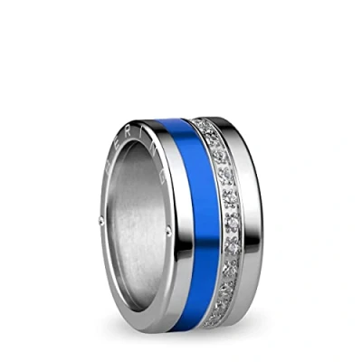 Image of BERING Exchangeable Ring Combination for Women in Silver and Blue with the Distinctive Twist Change System, Amur