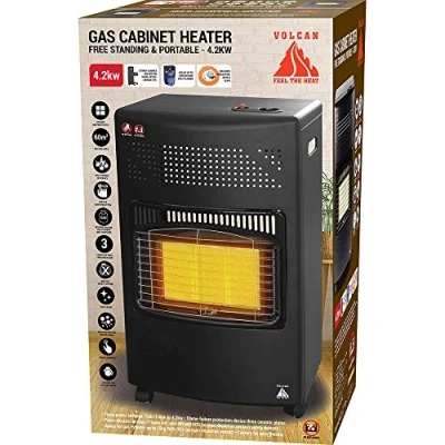 Image of Vivo Technologies 4.2kw Calor Gas Heater LPG Portable Cabinet Butane Fire + Regulator &amp; Hose