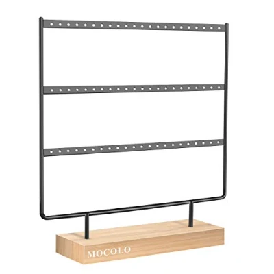 Image of Mocolo Earring Organiser, Display Stand, Holder for Hanging Earrings (66 Holes &amp; 3 Layers)