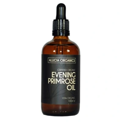 Image of Alucia Organics Certified Organic Evening Primrose Oil Pure, Natural, Cold Pressed, Organic, Vegan, Cruelty Free, for Skin, Face, Body, Massage (100ml)
