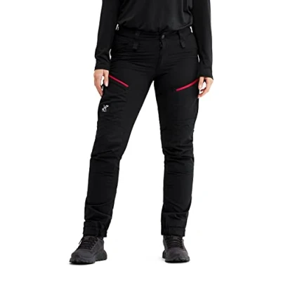 Image of RevolutionRace Women&#039;s RVRC GP Pro Trousers, Durable and Ventilated Trousers for Hiking, Walking, Exploring All Other Outdoor Activities, Black/Red, S