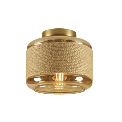 Image of SLV Pantilo Rope 19 ceiling lamp, gold coloured, steel