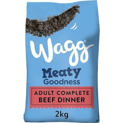 Image of Wagg Meaty Goodness Complete Dry Adult Dog Food Beef Dinner 2kg (Pack of 4) Ingredients Come 1st