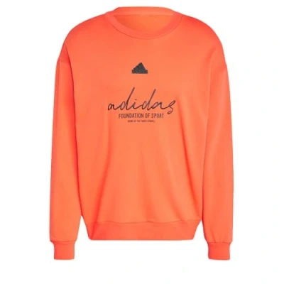 Image of adidas Men&#039;s BRAND LOVE FRENCH TERRY SWEATSHIRT, bright red, L