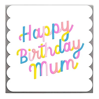 Image of Happy Birthday Mum Card with Grey Envelope by Lola Design