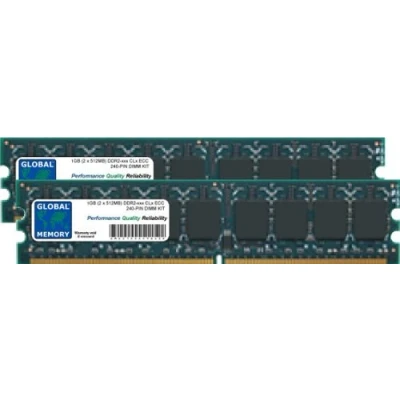 Image of 1GB (2 x 512MB) DDR2 400/533/667/800MHz 240 PIN ECC DIMM (UDIMM) MEMORY RAM KIT COMPATIBLE WITH SERVERS/WORKSTATIONS/MOTHERBOARDS