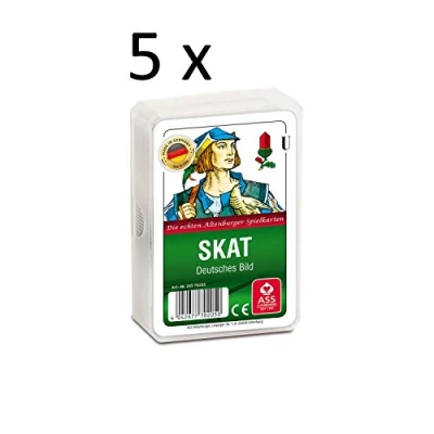 Image of Ass Altenburger Playing Cards Skat German Image Leaf with Cornflower Pack of 5