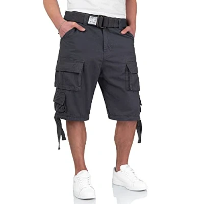 Image of Surplus Raw Vintage Division Mens Cargo Shorts, Anthracite, S