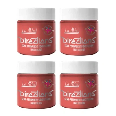 Image of 4x La Riche Directions Semi Permanent Hair Color 100ml Tub Peach