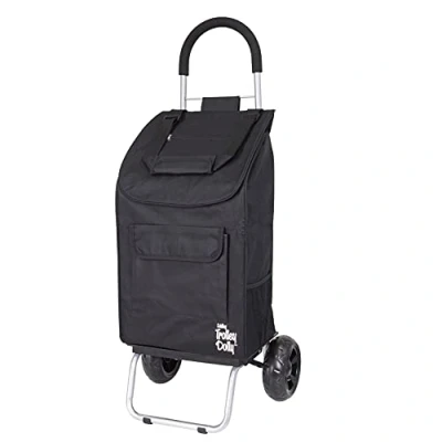 Image of dbestproducts Shopping Grocery Foldable Cart, Polyester, Black, Bigger