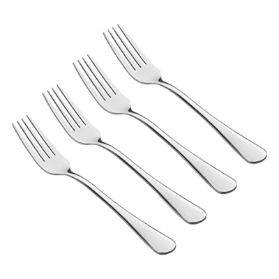 Image of Tala Performance Stainless Steel Forks, Premium 4 Piece Set, Ideal Quality with Mirror Polish Finish, Dishwasher Safe, Metallic Silver