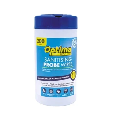Image of Genware Optima Safe Probe Wipes, Fabric, Blue, Pack of 200