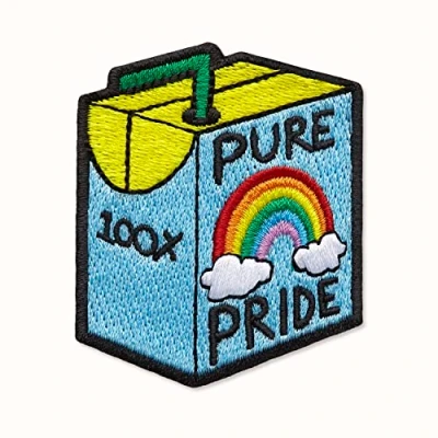 Image of Moleskine Sticker Patch for Notebook or Diary, Personalised Stickers Pride Juice Patch, 100% Pure Designed by Artist Ashton Attzs, Size 5x5cm