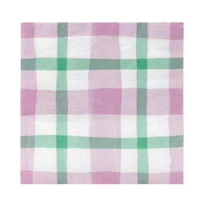 Image of Talking Tables 20 x Pink and Green Gingham Checkered Napkins for Tea Parties, Picnics, Mother’s Day Easter Table Decorations, Spring Serviettes Decoupage Eco Choice (NO Plastic) Branded
