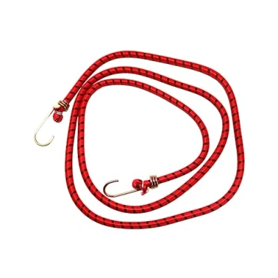 Image of 1 x fiXte Elastic Bungee Cord with Metal Hooks for Secure Tie Downs Extra Strong Durable Elasticated Down Max Load 30Kg Red/Black