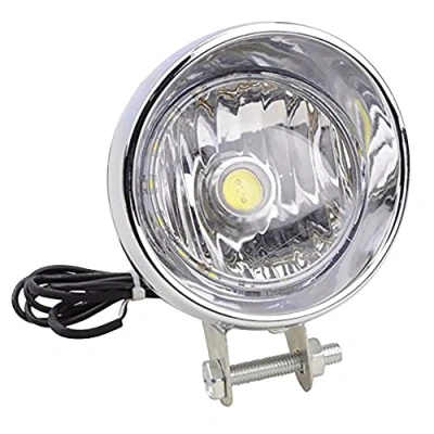 Image of GOOFIT Chrome Motorbike Headlight Front Light Headlamp Integrated Indicator Direction Replacement For Motorcycle Scooter ATV Chopper