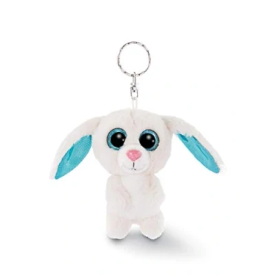 Image of NICI 46610 GLUBSCHIS Cuddly Soft Toy Rabbit Wolli Dot with Keyring, Sweet keeholder, 9cm, White
