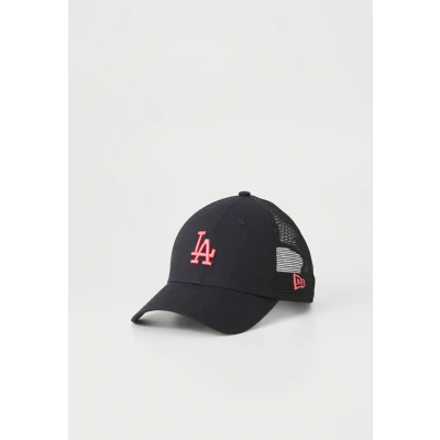 Image of New Era Homefield 9FORTY Trucker Unisex Cap, Size: One Size, Navy/coral