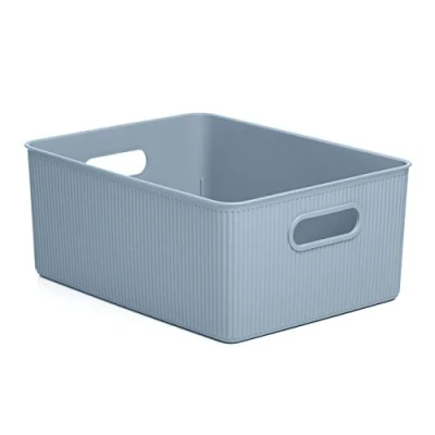 Image of Tatay 7010300 Baobab Multi Purpose Large Storage Basket, Blue, 29.4 X 38.5 16