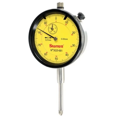 Image of Starrett 3025 681 Dial Indicator, 0.01mm Graduation, 20mm Range